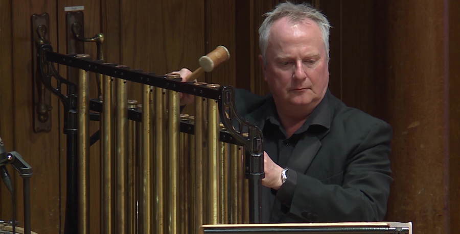 RPO Player Gerald Kirby playing percussion in concert