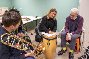 Lyric writing with musicians and community members